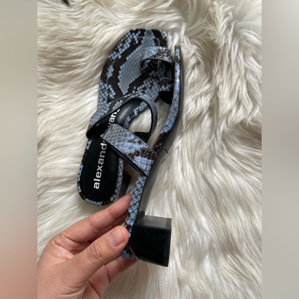 alexander wang ellis snakeskin sandals size 36.5 - Picture 9 of 10